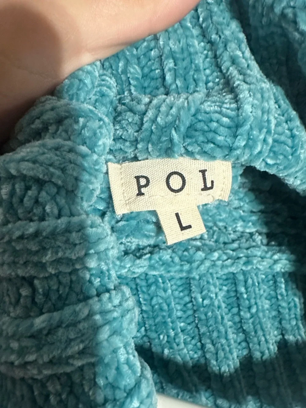 POL Cozy Chenille Knit Cowl Neck Sweater